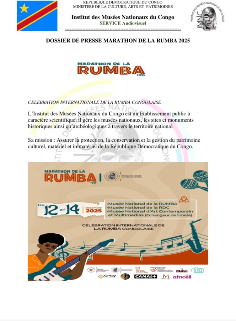 Kinshasa : L’IMNC lance le Marathon de la Rumba 2025 pour célébrer les 4 ans de l’inscription de la rumba à l’UNESCO